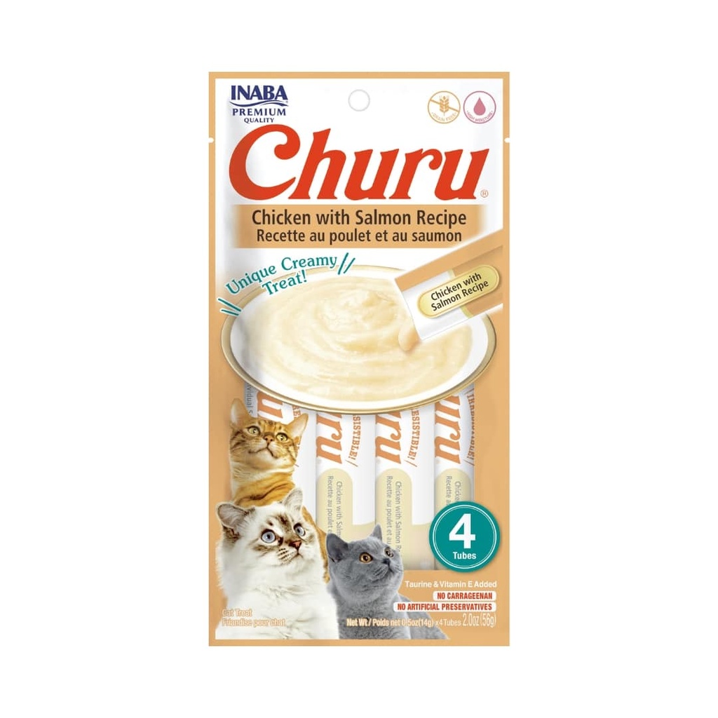 Churu Cat Chicken with Salmon Recipe  14 Gr x 4 Tubes