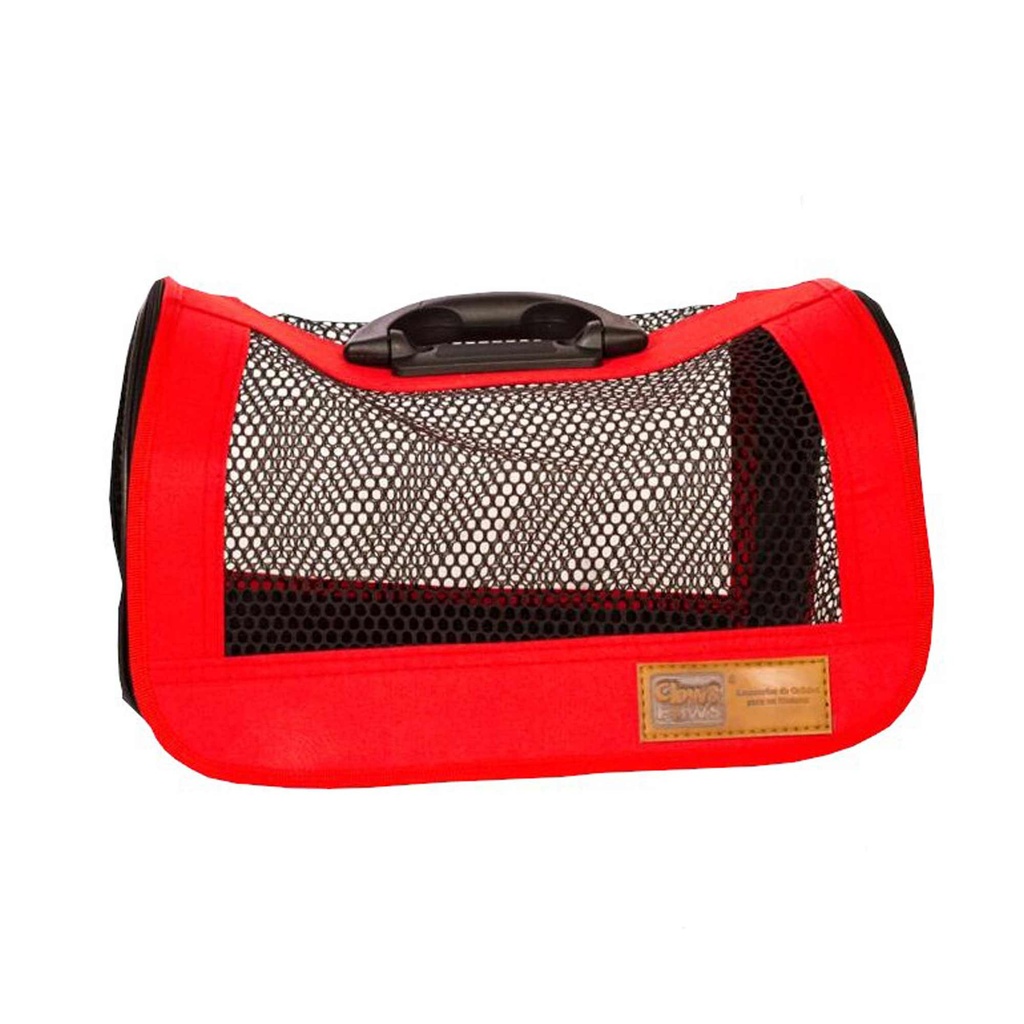 TRANSPORTADOR DE TELA ROJO CLAWS & PAWS