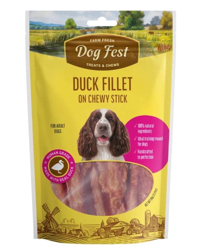 Dog Fest Duck Fillet on Chewy Stick