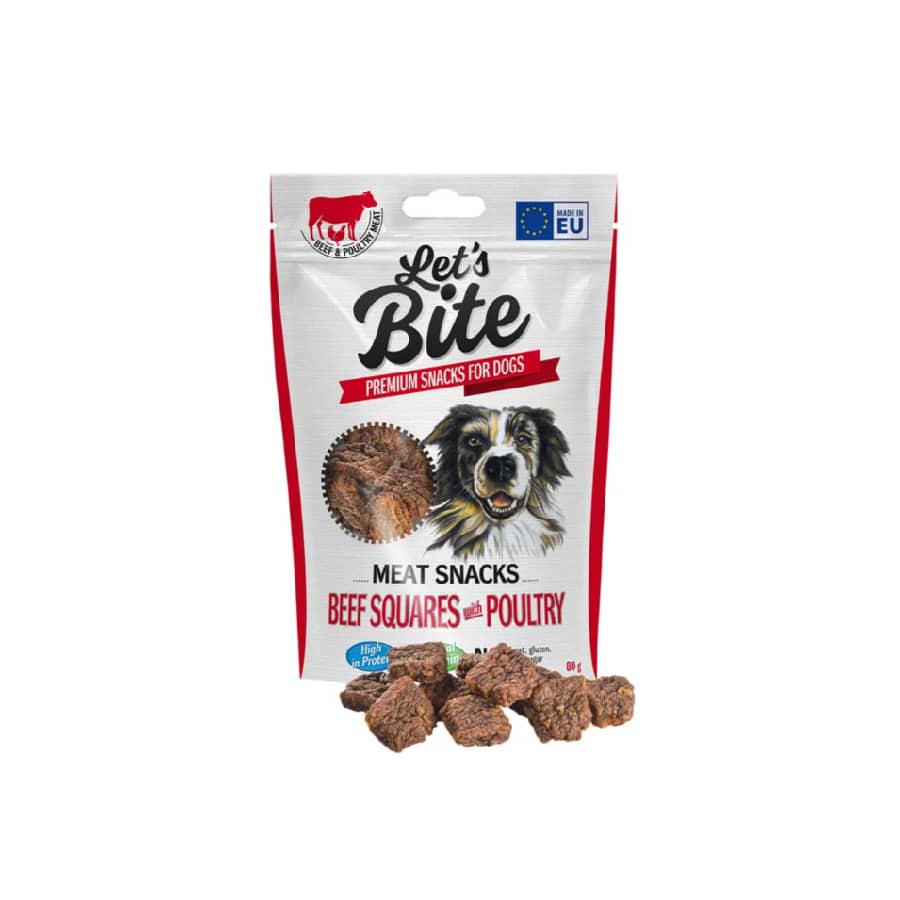 Let’s Bite Meat Snacks Beef Squares with Poultry