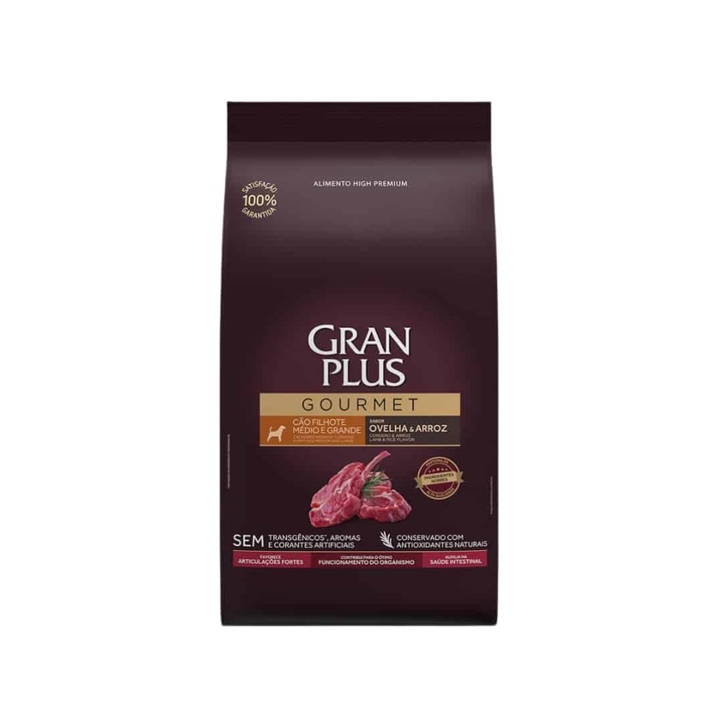 Granplus Gourmet Cachorro Mediano a Grande Cordero y Arroz