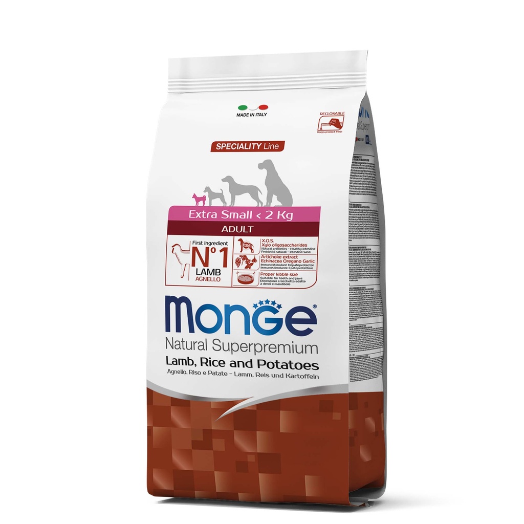 Monge Canine Adult Extra Small Cordero - 2.5 KG