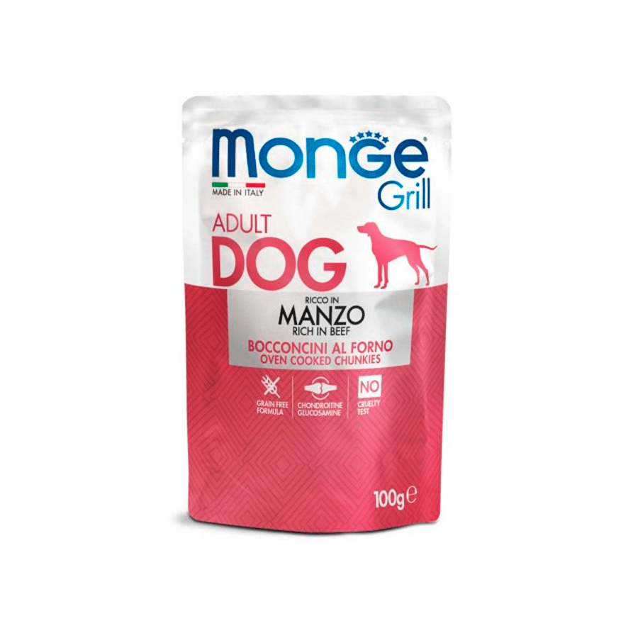 Monge Canine Grill Adulto Carne de Res Sobre 100 Gr