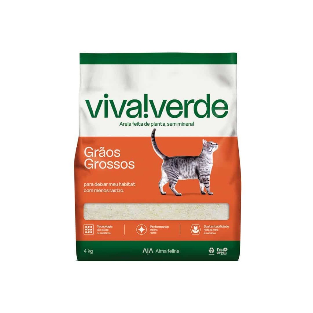 Arena para gato Viva Verde 4 Kg – Granos Gruesos