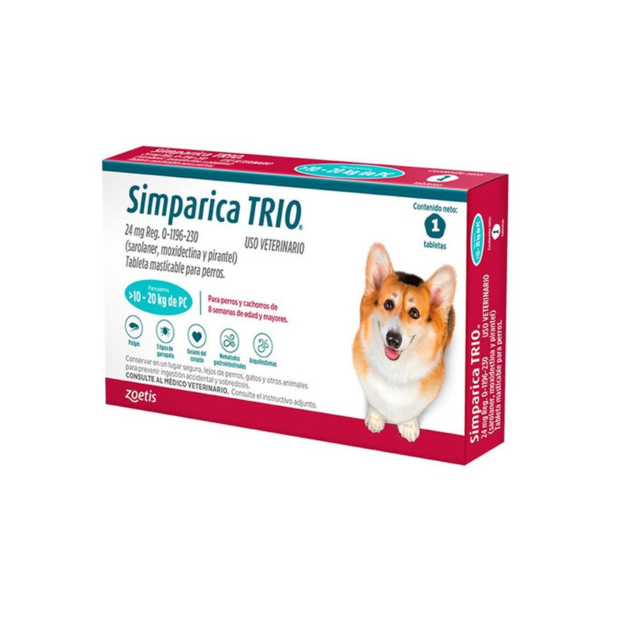 SIMPARICA TRIO AZUL 10.1-20 KG