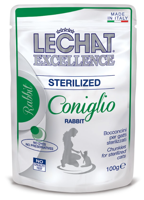 LeChat Excellence Esterilizado Trozos Pequeños de Conejo