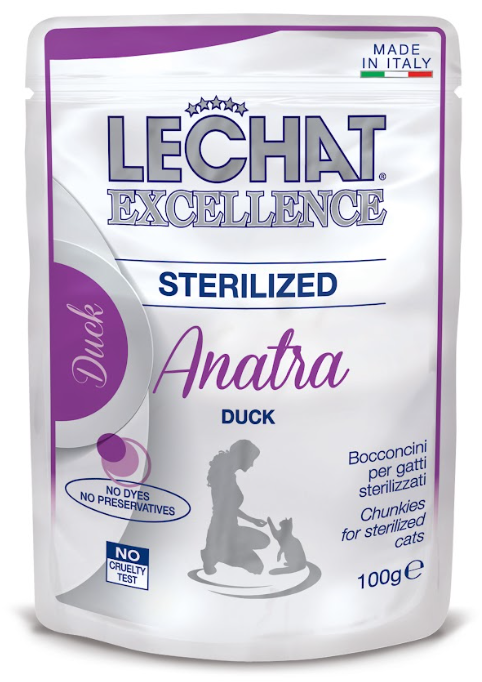 LeChat Excellence Esterilizado Trozos Pequeños de Pato