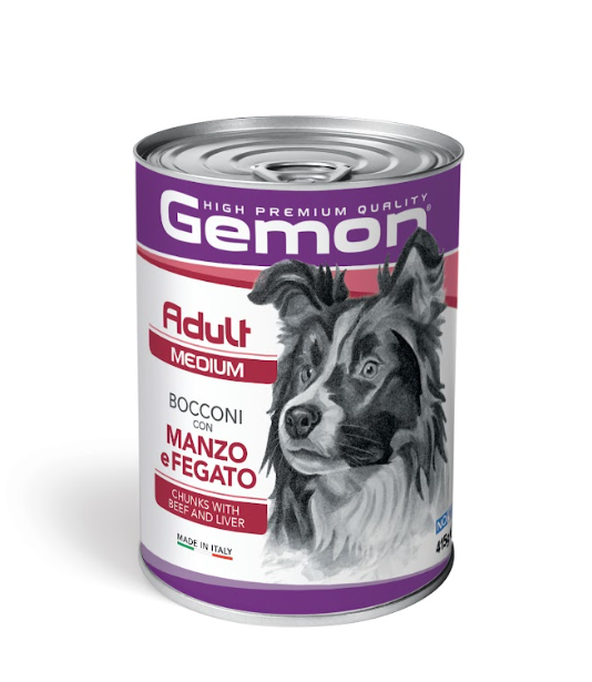 Gemon Adulto Medio Trozos Grandes con Carne de Res e Hígado