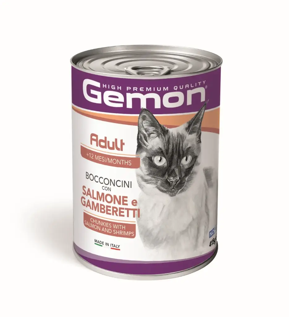Gemon Adulto Trozos Pequeños con Salmón y Camarones