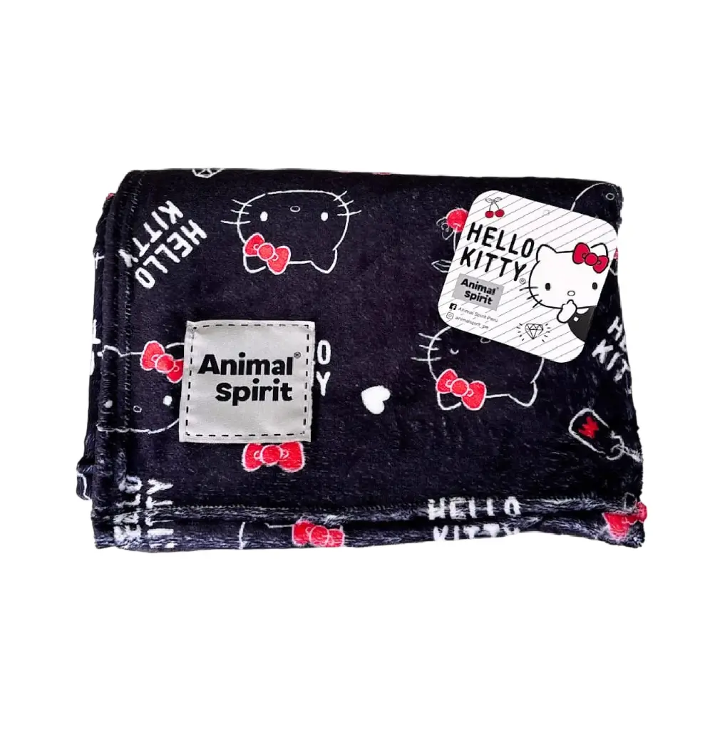 Manta Delux Hello Kitty Animal Spirit Negro