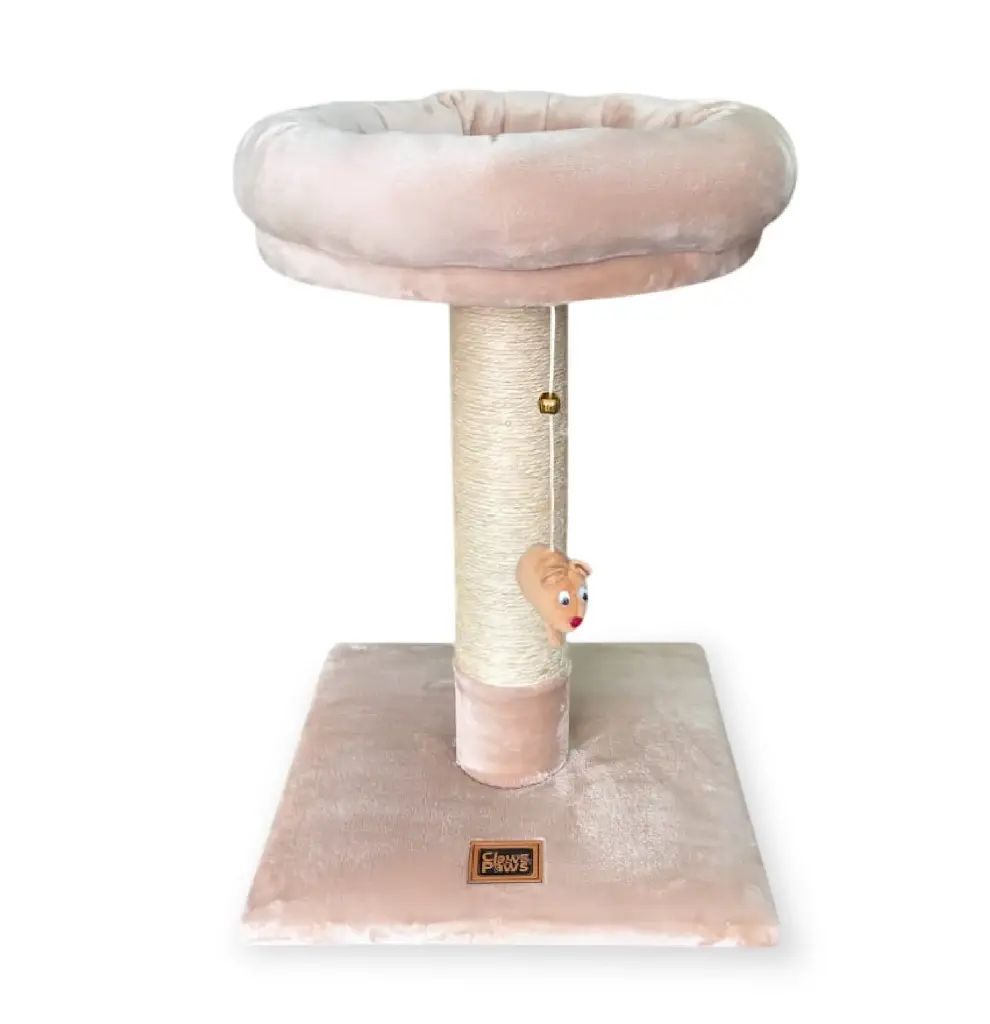 Rascador Beige Claws & Paws 02 Pisos Acolchado 60 CMS
