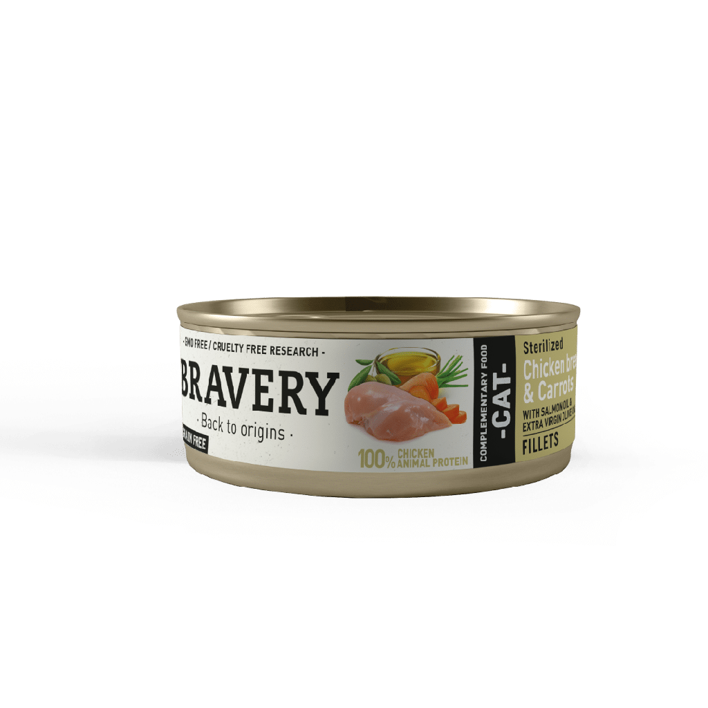 Bravery Chicken and Carrots Sterilized Cat Wet Food 70 Gr
