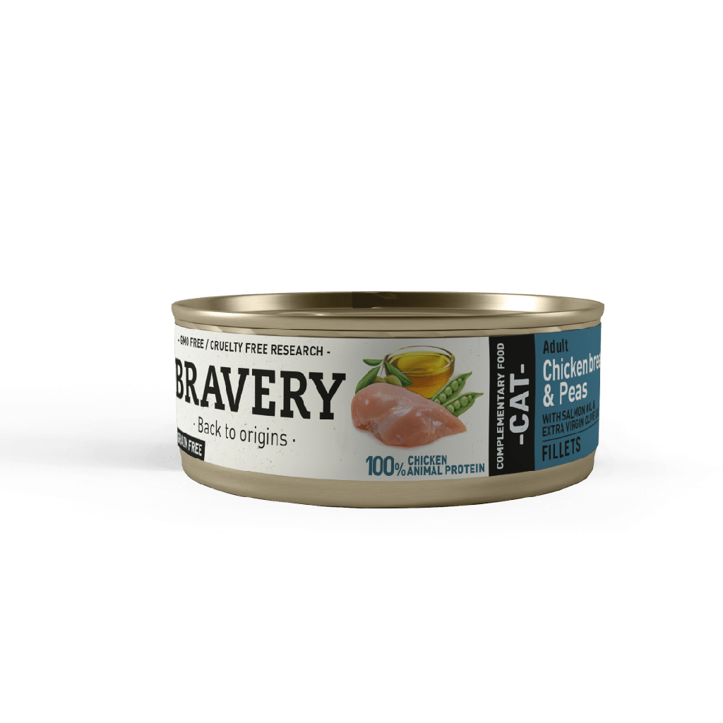 Bravery Chicken and Peas Adult Cat Wet Food 70 Gr