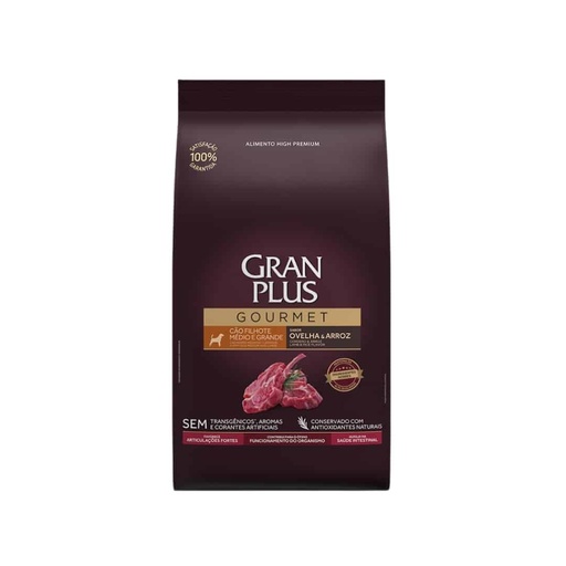 Granplus Gourmet Cachorro Mediano a Grande Cordero y Arroz