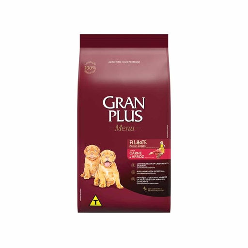 Gran Plus Menú Perro Cachorro Carne y Arroz