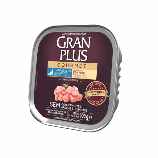 [MV004334] Gran Plus Paté Gourmet Gato Adulto Castrado Tracto Urinario Sabor Pollo
