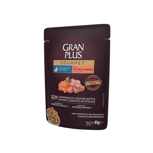 [MV004347] Gran Plus Sache Gourmet Gato Adulto Castrado Sabor Salmón y Pollo