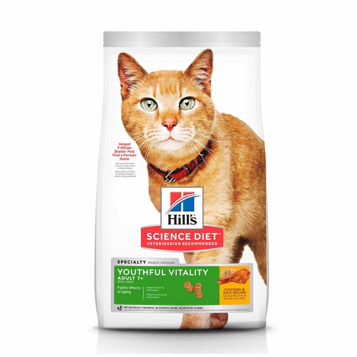 HILLS SCIENCE DIET ADULT 7+ YOUTHFUL VITALITY, GATOS ADULTOS MAYORES