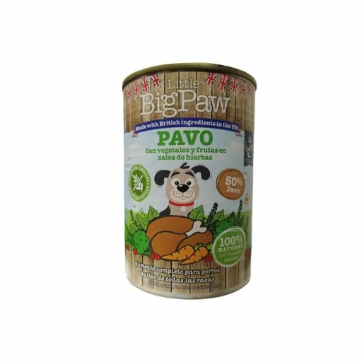 [MV003415] Little Big Paw Pavo con vegetales y frutas en salsa de hierbas 390g