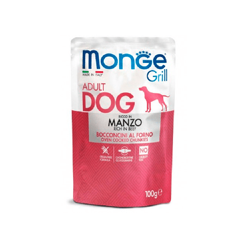 [MV002344] Monge Canine Grill Adulto Carne de Res Sobre 100G