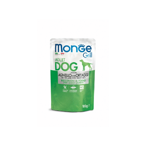 [MV002569] MONGE CANINE GRILL ADULTO CORDERO Y VEGETALES 100GR.