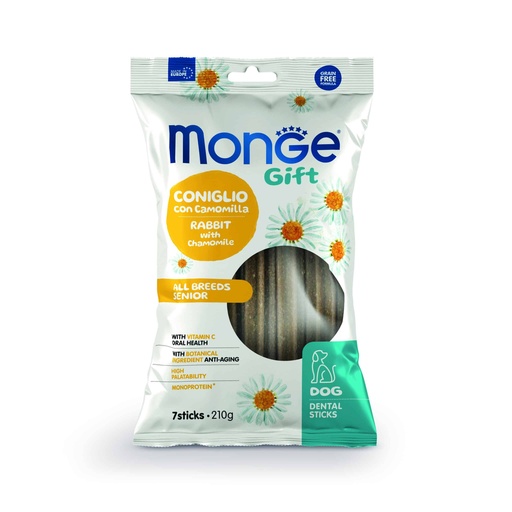 [MV003601] Monge Gift Dental Sticks All Breeds Dog Senior – Conejo y Manzanilla