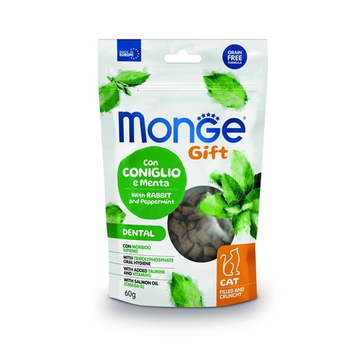 [MV003627] Monge Gift Filled and Crunchy Dental Cat Adult - Conejo y Menta