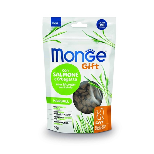 [MV003625] Monge Gift Filled and Crunchy Hairball Cat Adult - Salmon y Catnip