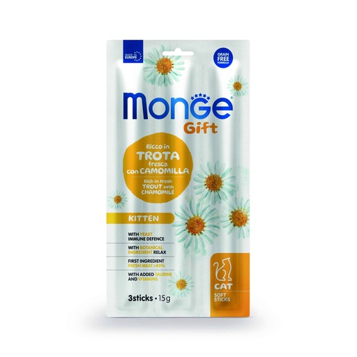 [MV003633] Monge Gift Soft Sticks Kitten Cat -Trucha y Manzanilla