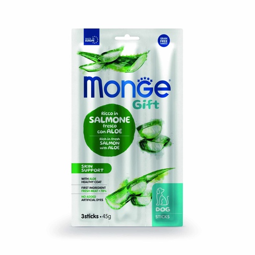 [MV003621] Monge Gift Sticks Skin support Dog Adult – Salmon y Aloe 45 Gr