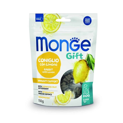 [MV003591] Monge Gift Super ”M” Immunity Support Dog Adult Conejo y Limón 150 Gr