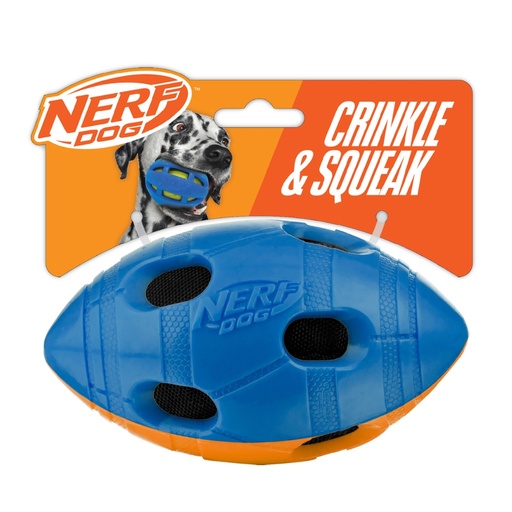 [MV004740] Nerf Dog Crinkle and Squeak Orange/Blue