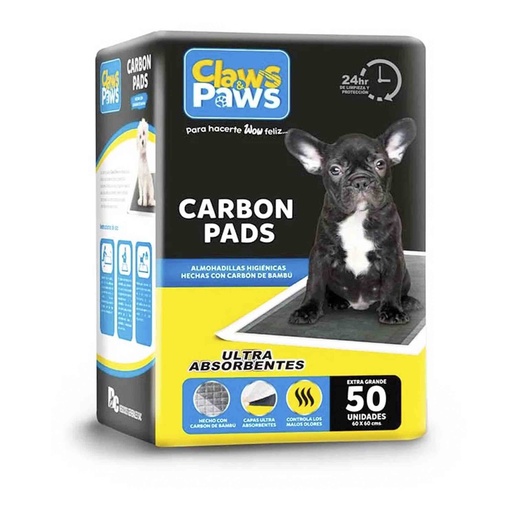 [MV000833] PAÑALES DE CARBON CLAWS  PAWS X 50 PADS