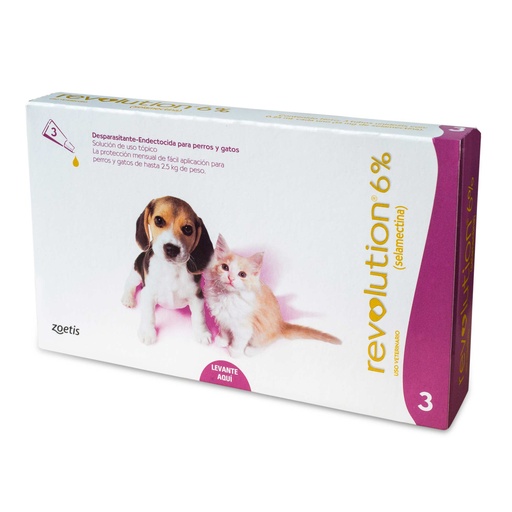 [MV000383] REVOLUTION 6% X 0.25ML (MENOS DE 2.5KG) (ROSADO) X PIPETA
