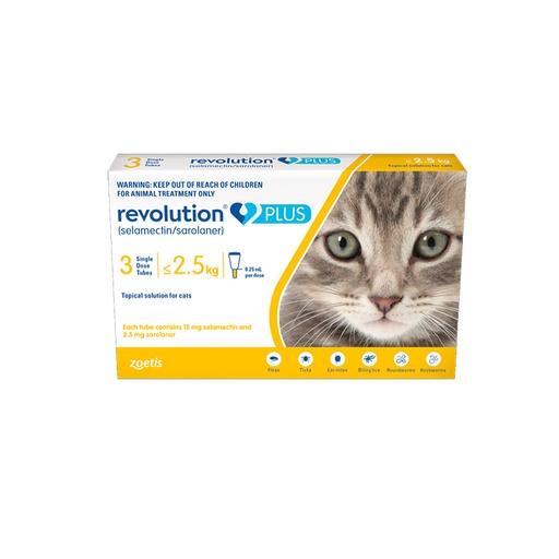 [MV001491] REVOLUTION PLUS 0.25ML X 1 PIPETA (AMARILLO FELINOS HASTA 2.5KG)