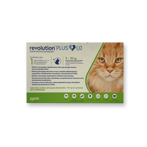 [MV000380] REVOLUTION PLUS x 1 ML (VERDE FELINOS 5 A 10 KG) X PIPETA