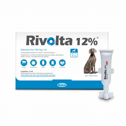 [MV001474] RIVOLTA 12% x 2ml 20 KG a 40 KG X PIPETA