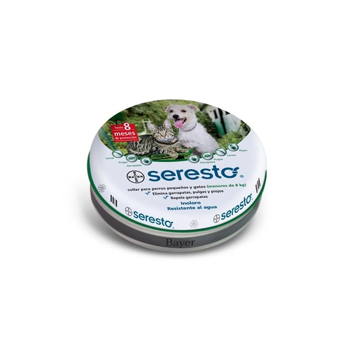 SERESTO COLLAR PERROS PEQUEÑOS Y GATOS (<=8)