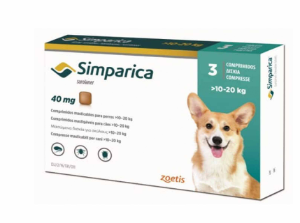 SIMPARICA 40 MG (10 A 20 KG)