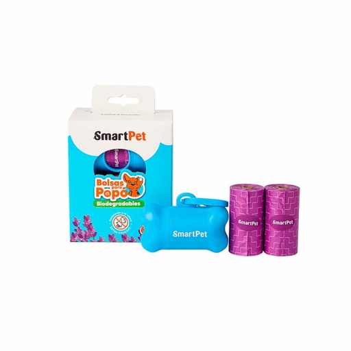 [MV001618] SMARTPET BOLSAS BIODEGRADABLES X8 ROLLOS + DISPENSADOR