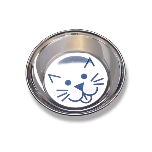[MV001676] SS10-PLATO DE ACERO CON ROSTRO DE GATO