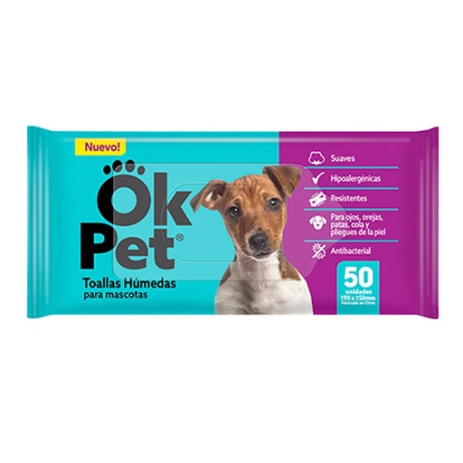 [MV000651] TOALLAS HUMEDAS OK PET X 50 UNID