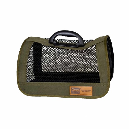 TRANSPORTADOR DE TELA VERDE CLAWS & PAWS