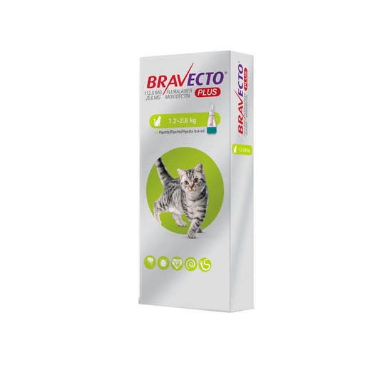 [MV000531] BRAVECTO PLUS 112.5mg SPOT-ON CATS ( 1.2kg - 2.8kg )