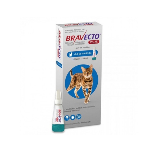 [MV000621] BRAVECTO PLUS 250mg. SPOT-ON CATS ( 2.8Kg - 6.25Kg )