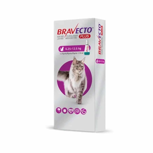 [MV001680] BRAVECTO PLUS 500mg. SPOT-ON CATS (6.25Kg - 12.5Kg)