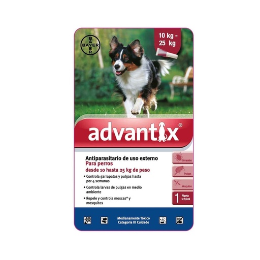 [MV000393] ADVANTIX 1 X 2.5 ML (10-25 KG) (ROJA)