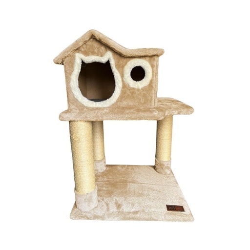 [MV004029] Claws and Paws Rascador para Gatos Casa 2 Pisos