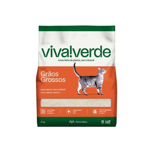 [MV003421] Arena para gato Viva Verde 4 Kg – Granos Gruesos